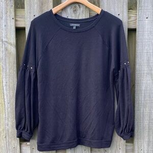 Lane Bryant Womens Black Long Sleeve Silver Stud Detail Size 14/16